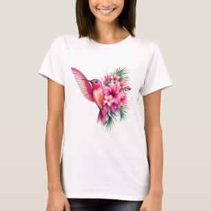 Kolvibri Frangipani PNG Akvarell Fågel Design T Shirt