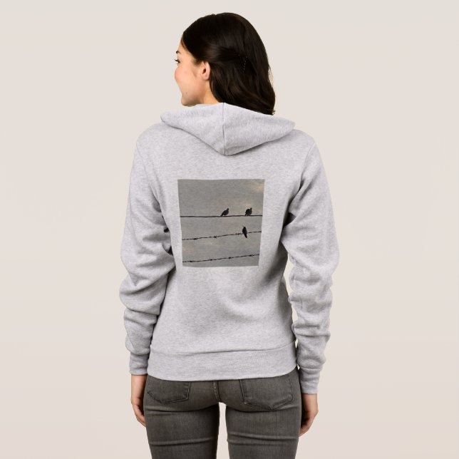 Kolvibri och duvor 🕊️ i silhuett t shirt (Hel baksida)