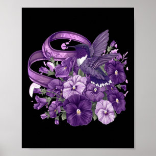 Kolvibri Pensé Blommig Lila Band Heimerheime Poster
