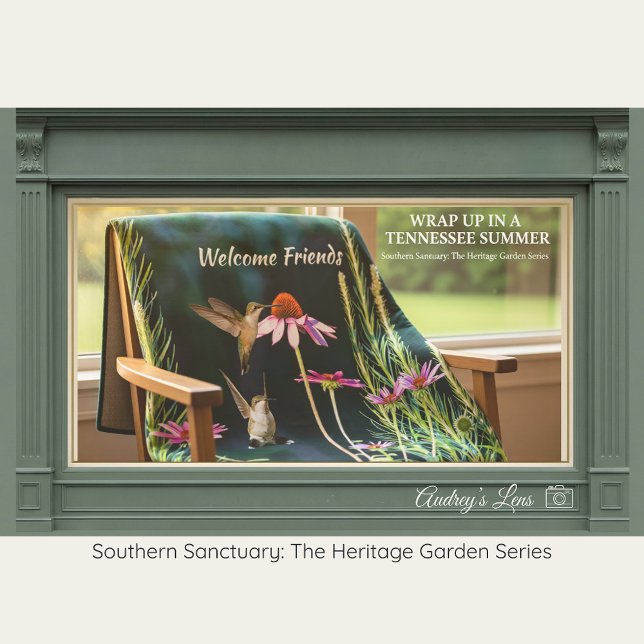 Kolvibri & Rosa Echinacea Mysig Flanellfilt Fleecefilt (Skapare uppladdad)