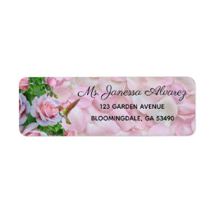Kolvibri Rosa Rosor Returadressetiketter Returadress Etikett