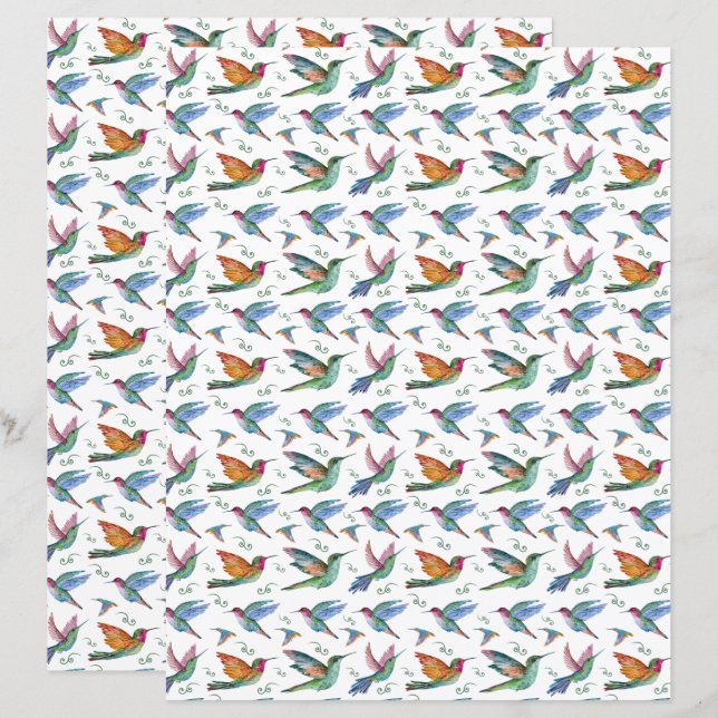 Kolvibri Scrapbookpapper (Fram/baksida)