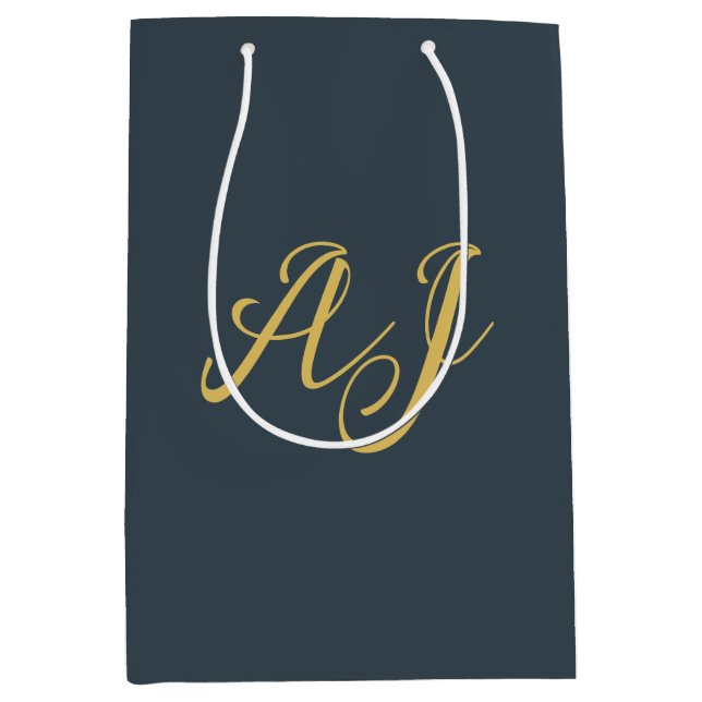 Kolvild Guld Färg Monogram Professionell Initial (Framsidan)
