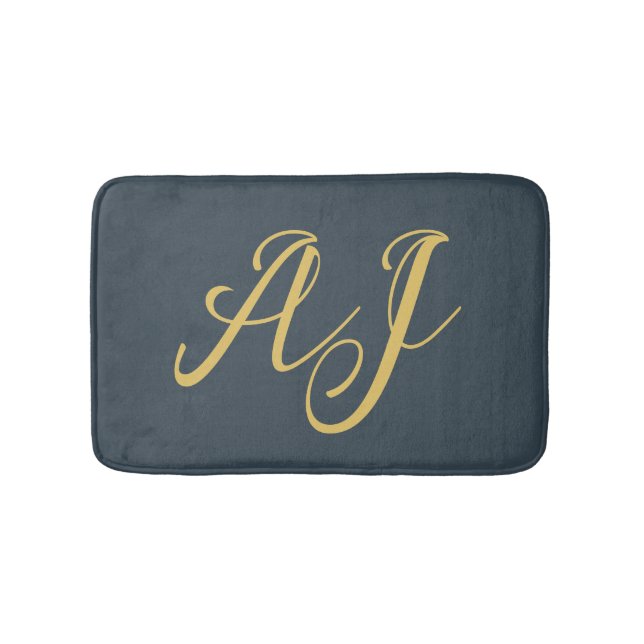 Kolvild guld färg monogram professionell initial badrumsmatta (Framsidan)