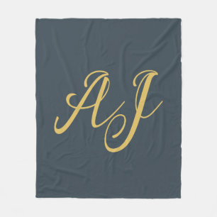Kolvild Guld Färg Monogram Professionell Initial Fleecefilt