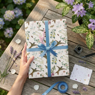 Kolvinkolibri Trädgård Blommor Botanisk Presentpapper
