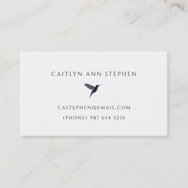 Kolvinkort Hummingbird Business Card Visitkort (Framsida)