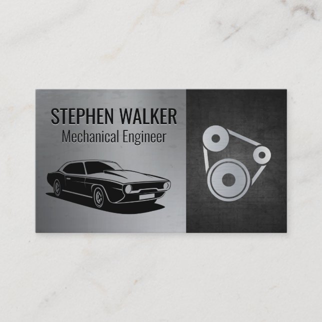 Kolvmotor | Automatisk sökning | Pulley System Visitkort (Framsida)