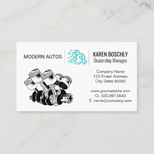 Kolvmotor Wrench i Hand Visitkort