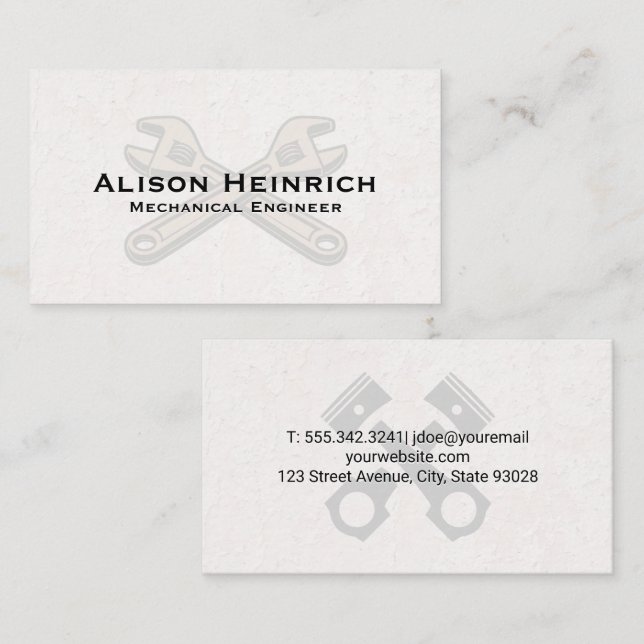 Kolvmotor | Wrenches Visitkort (Fram/baksida)