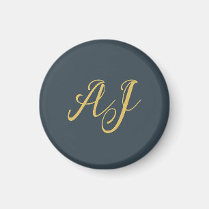 Kolvördad guld färg monogram professionell initial magnet