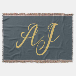 Kolvrid guld färg monogram professionell initial filt