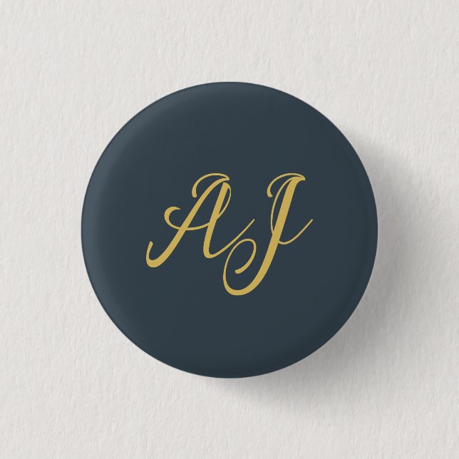Kolvrid guld färg monogram professionell initial knapp (Framsida)
