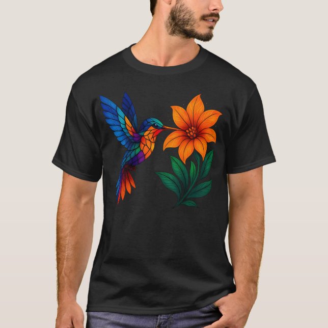 Kolvuggla Blommig Konst Färgrik Natur T Shirt (Framsida)