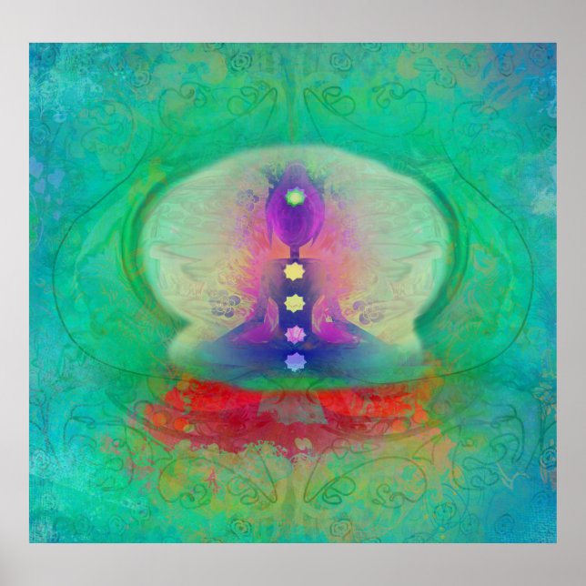 kolyogi med alla chakra färg och ohm poster (Framsidan)