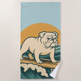 Kom Aboard Surfarhund Retro Bulldog Surf Grafik