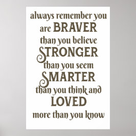 Kom alltid ihåg att du är modigare än du tror poster