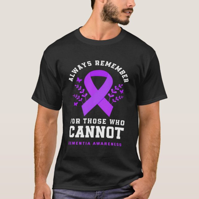 Kom alltid ihåg dem som inte kan Lila demens Medve T Shirt (Framsida)