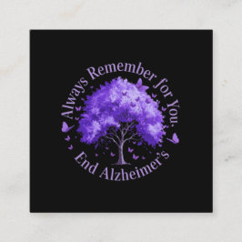 Kom alltid ihåg: För dig, sluta med Alzheimers Fyrkantigt Visitkort
