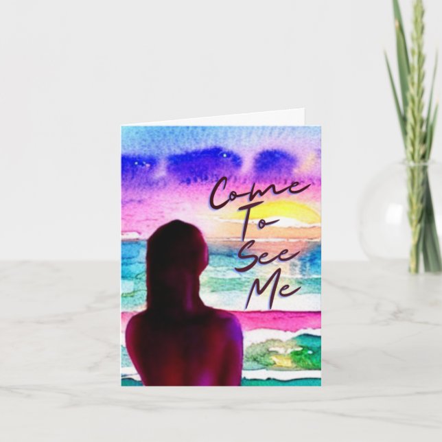 Kom att träffa mig Hälsning Kort (Framsida)