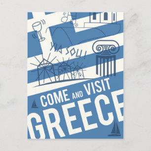 Kom Besök Grekland Vykort
