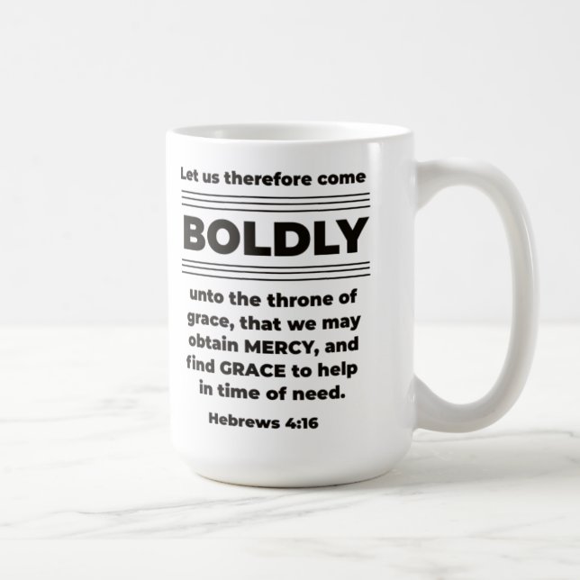 Kom Boldy Hebrews 4:16 KJV Kaffemugg (Höger)
