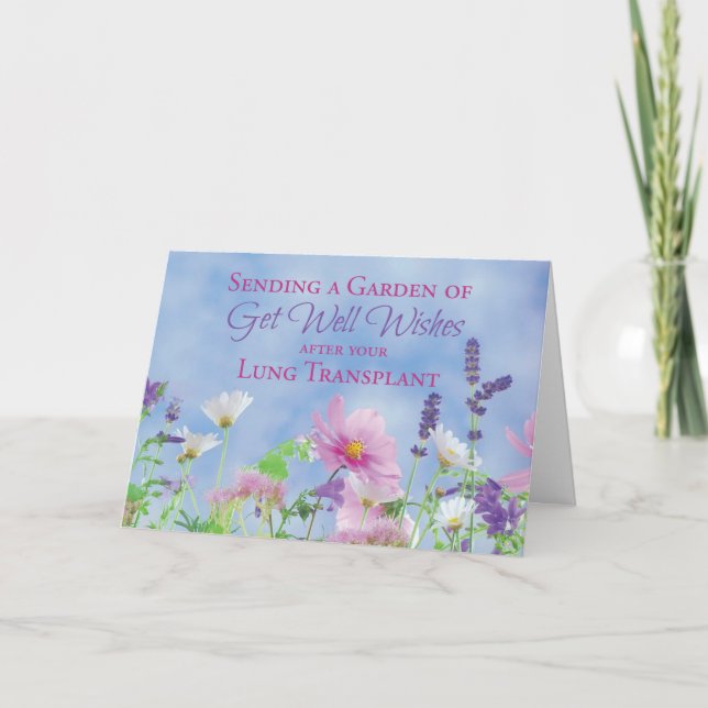 Kom bra efter Lung Transplant, Garden Flowers Kort (Framsida)