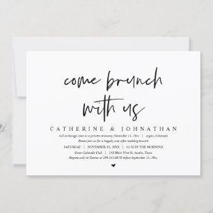 Kom Brunch med oss, Bröllop Elopement Party Inbjudningar