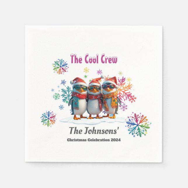 Kom Chill med Coolest Crew runt jul Pappersservett (Framsidan)