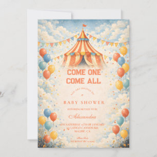 Kom en, kom alla Cirkus Baby Shower Inbjudningar