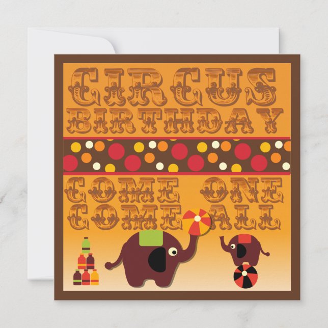 Kom En Kom Alla Inbjudningskort vid cirkusens föde (Framsida)