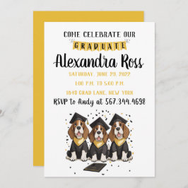 Kom firar vår Student-basset Hound Hundar Inbjudningar