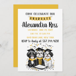 Kom firar vår Student Shih Tzu Hundar Inbjudningar