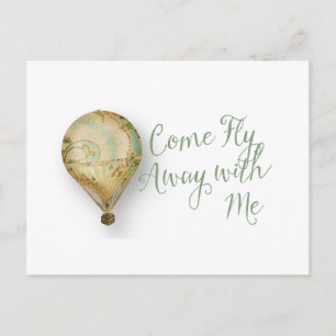 Kom Fly Away med Me Luft Balloon Vykort