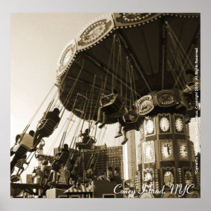 "Kom Fly with Me" Coney Island, NYC Poster