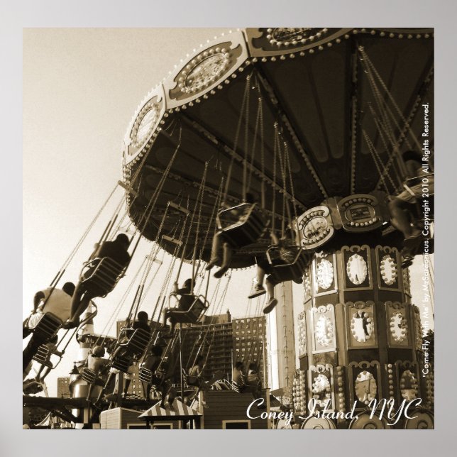 "Kom Fly with Me" Coney Island, NYC Poster (Framsidan)