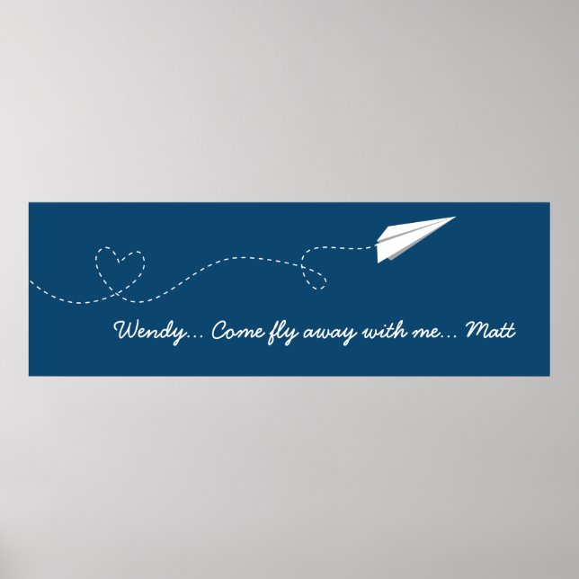 Kom Fly with Me Pappert flygplan Poster (Framsidan)