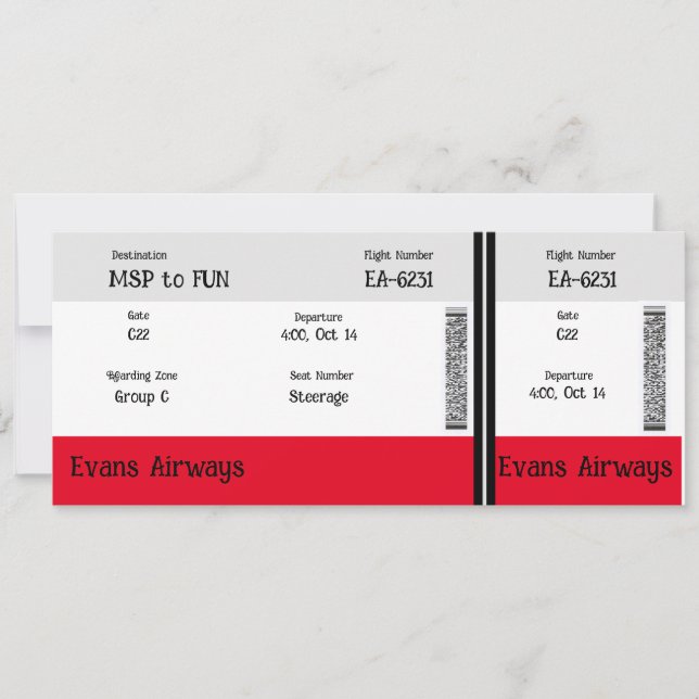 Kom flyg med oss inbjudningar (Framsida)