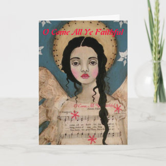 Kom för ängeljulkortnolla all trogen Ye Helgkort