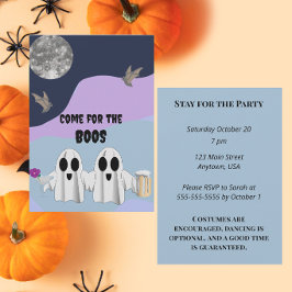 Kom för BOOS Stanna för Halloweenfesten Inbjudningar