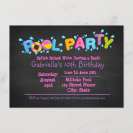 Kom för flickaSplish stänk till vårt våldsamt Inbjudningar