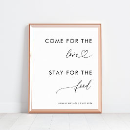 Kom för Kärlek Vistelse för Food Heart Bröllop Sig Poster