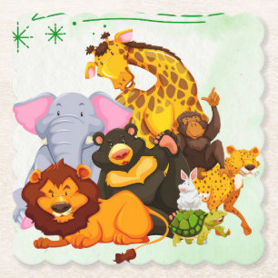 Kom Går med förpackningen Safari Animal Party Underlägg Papper