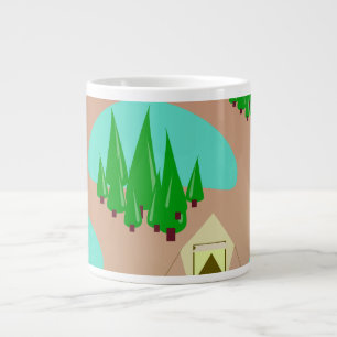 Kom Go Camping Retro Stil Mönster Jumbo Mugg