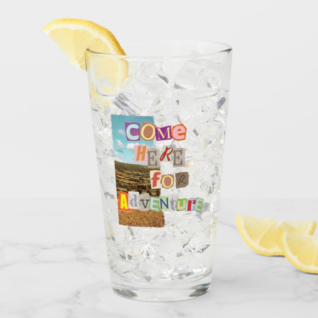 Kom här för äventyr.bw glaskopp (Framsida Ice)