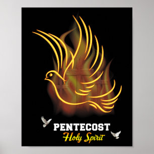 Kom Helige Ande Duv Kors Kristna Jesus Pingst Poster