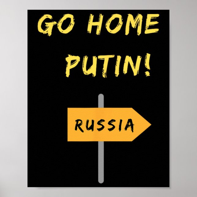 Kom hem Putin! Stöd till Ukraina. Fred.  Poster (Framsidan)