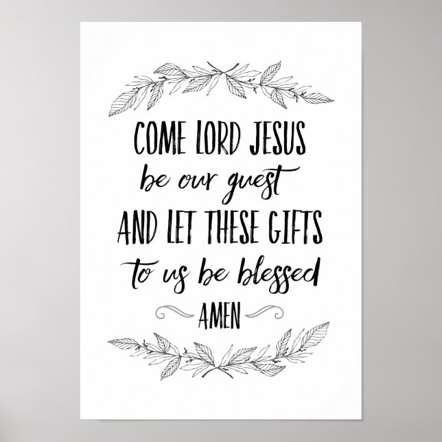 Kom Herren Jesus är vår gästböneskalkonst Poster (Framsidan)