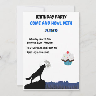 Kom & HOWL Varg Birthday-inbjudan Inbjudningar