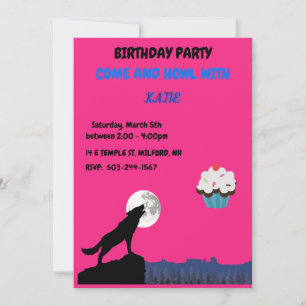 Kom & HOWL Varg Birthday-inbjudan Inbjudningar